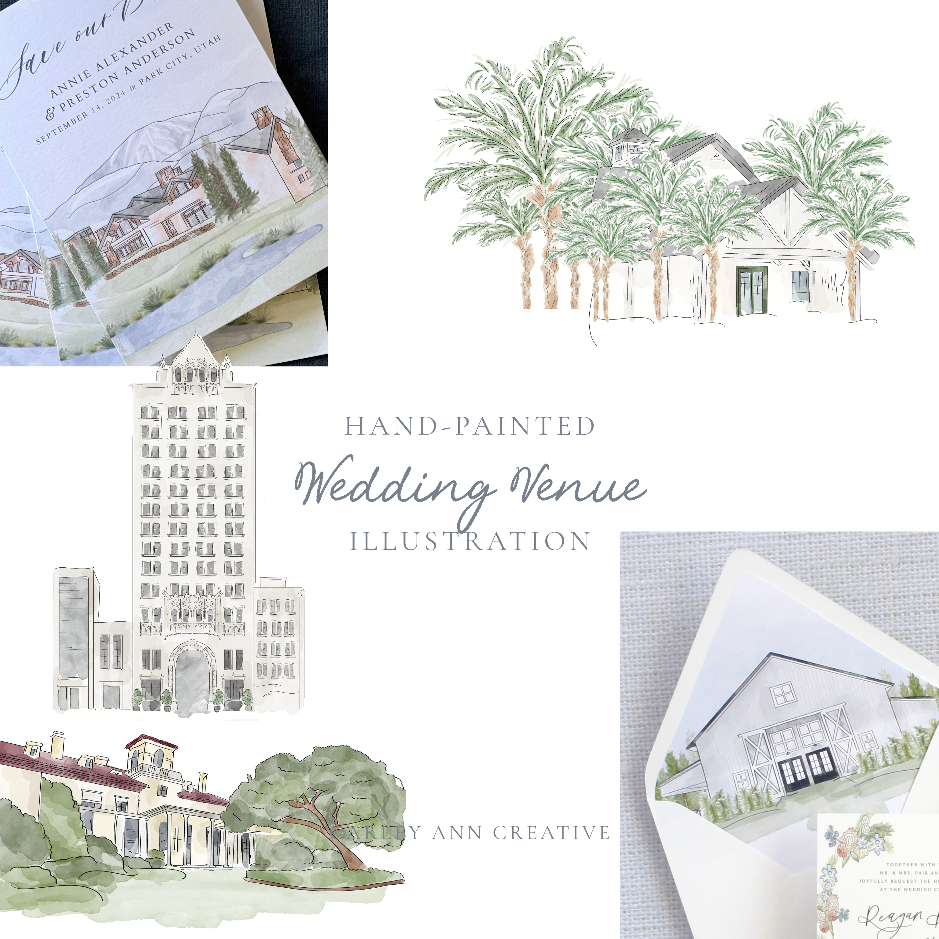 Custom Watercolor Venue Illustration (Digital Delivery)