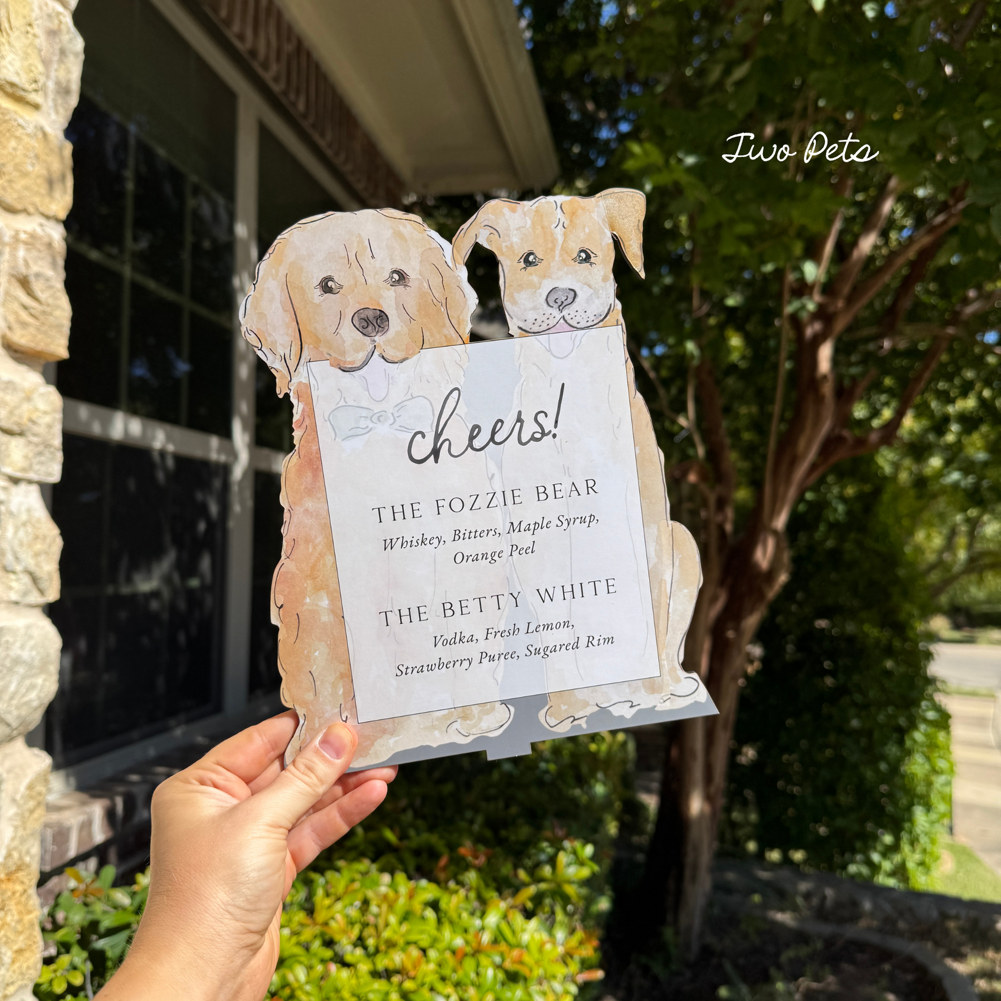 Custom Illustrated Pet Bar Menu