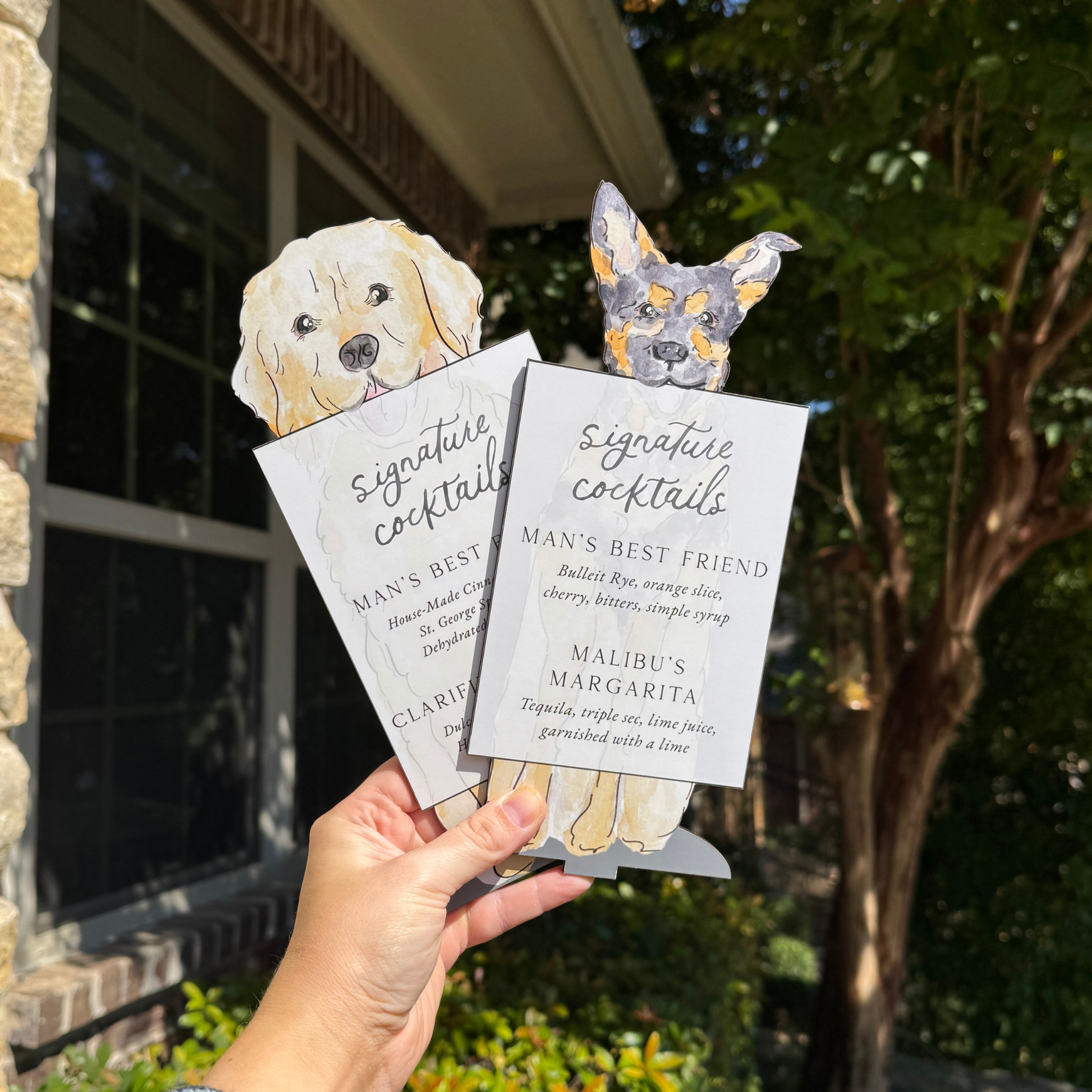 Custom Illustrated Pet Bar Menu